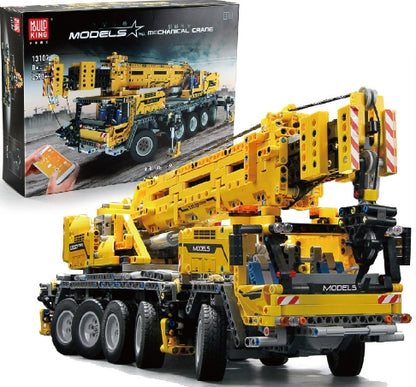 (B) Mould King 17013 GMK Crane Mobile Construction Vehicle Building Blocks Kits, MOC Building Bricks Set, Gift Toy for Kids Aged 8+ /Adult Building Bricks Lego Technic (4460 Pieces with Motor/APP Remote Control)