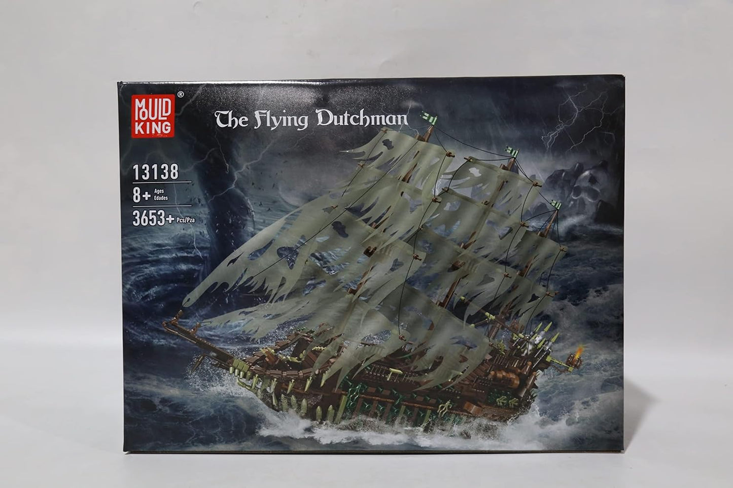 (C) Mould King 13138 Large Pirates Ship Model Building Bricks Set, MOC Flying Dutchman Building Blocks Pirate Ship Construction Set to Build, Toy Gift for Kids Aged 8+/Adult Collections Building Bricks Enthusiasts (3653+PCs)