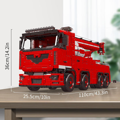 Mould King 19008 MOC Heavy Crane Truck Building Bricks Set, APP Remote Control Recovery Truck with Motors, Large Wrecker Crane Truck Set Gift for Kids/Adults, (10966+ Pieces)