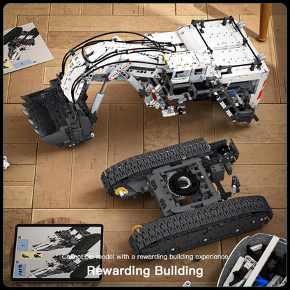 (B) Mould King 13130 Technic Heavy-Duty Excavator Building Bricks Set Toy, RC Control Excavator Toy Building Blocks Collectible Creative Construction Vehicle Building Kits, Gift for Adults and Kids Aged 14+ (4062+ PCS with Motors)
