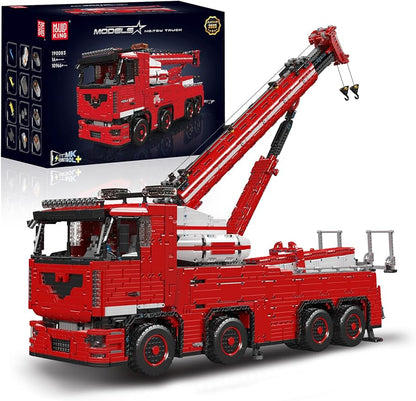 Mould King 19008 MOC Heavy Crane Truck Building Bricks Set, APP Remote Control Recovery Truck with Motors, Large Wrecker Crane Truck Set Gift for Kids/Adults, (10966+ Pieces)