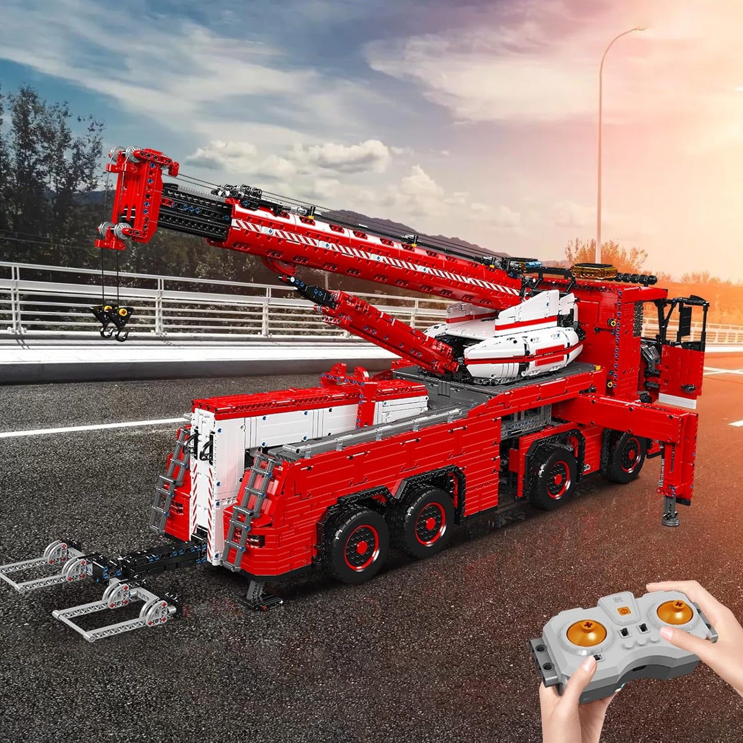 Mould King 19008 MOC Heavy Crane Truck Building Bricks Set, APP Remote Control Recovery Truck with Motors, Large Wrecker Crane Truck Set Gift for Kids/Adults, (10966+ Pieces)