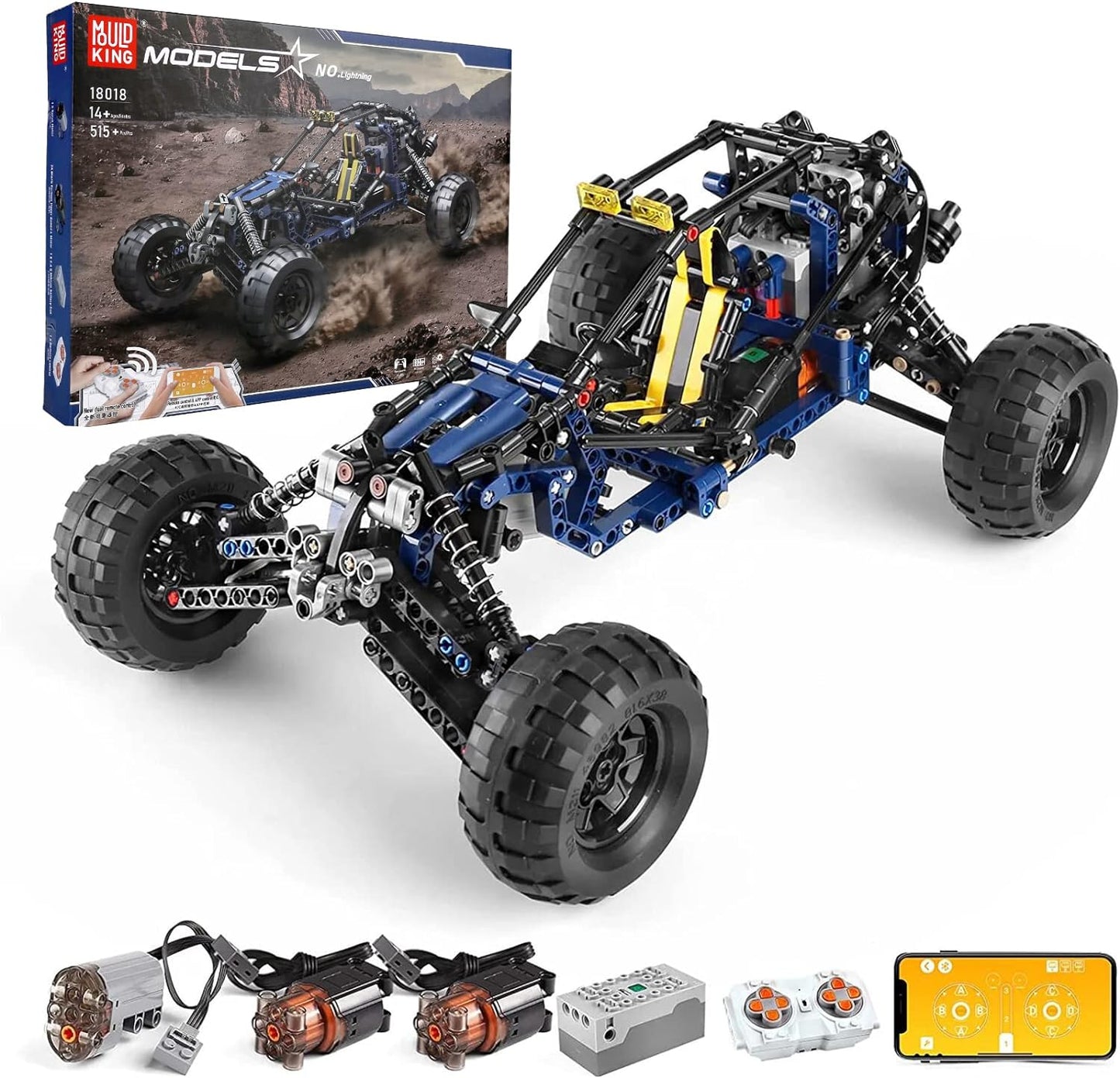 Mould King 18019 RC Off-Road Building Bricks Car Toys, Building Blocks Hurricane Clime Model with Motors, Remote Control Off-Road Car for Kids Age 8+/Adult, 708+ PCs