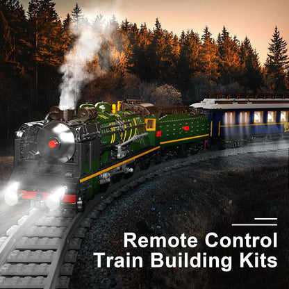 Mould King 12025 Train Building Bricks Toy, MOC Oriental Express Steam Locomotive Lighting Train Building Blocks Set with LED Light, RC Control Train with Motors and Tracks, Gift for Adult/Kids Aged 8+ (3898+ Pieces)