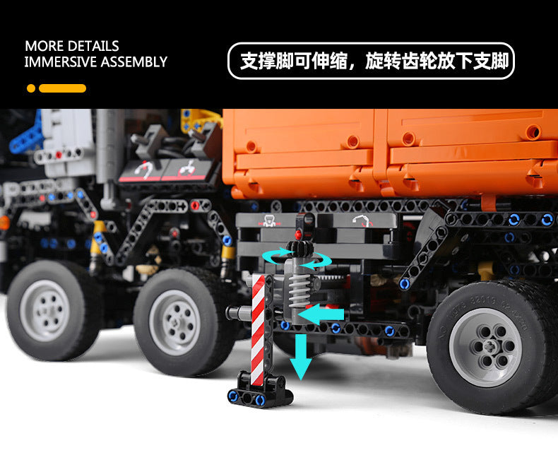 Mould King 19007 Construction Vehicles, Pneumatic Series Building Bricks Truck Set, Pneumatic Technic Motor Building Blocks, Gift for Adults/Kids Aged 8+ (2819+ PCs)