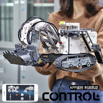 (B) Mould King 13130 Technic Heavy-Duty Excavator Building Bricks Set Toy, RC Control Excavator Toy Building Blocks Collectible Creative Construction Vehicle Building Kits, Gift for Adults and Kids Aged 14+ (4062+ PCS with Motors)
