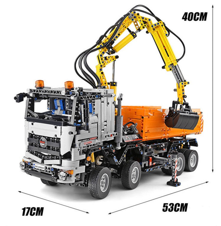 Mould King 19007 Construction Vehicles, Pneumatic Series Building Bricks Truck Set, Pneumatic Technic Motor Building Blocks, Gift for Adults/Kids Aged 8+ (2819+ PCs)