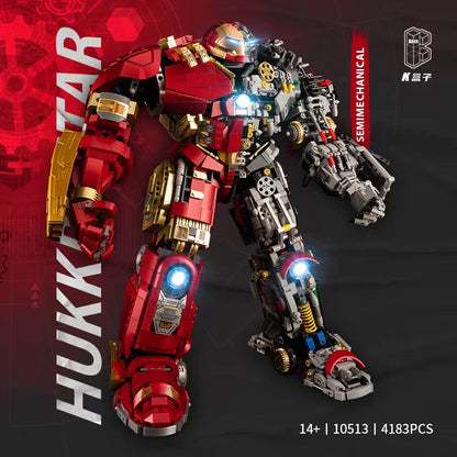 (A) K-box Mechanical V5004/10513 Hulkbuster Building Bricks Set, Half See-Through Building Blocks, Children's Building Toy, Gift for Adults/Kids Aged 12+ (4123/4183+ PCs)