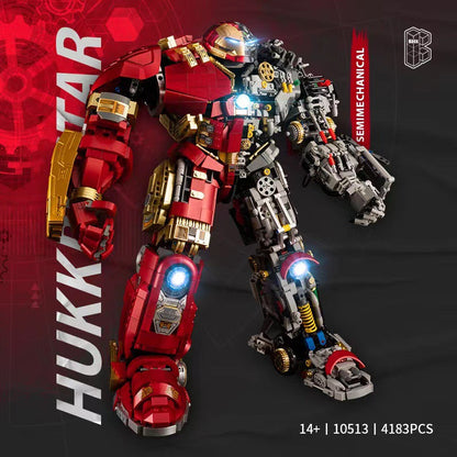 (A) K-box Mechanical V5004/10513 Hulkbuster Building Bricks Set, Half See-Through Building Blocks, Children's Building Toy, Gift for Adults/Kids Aged 12+ (4123/4183+ PCs)